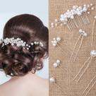 Acessórios de cabelo Geosar Wedding Hair Clip Set 9 para mulheres