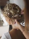 Acessórios de cabelo SWEETV Bride Hair Pins Pearl Leaf Vintage