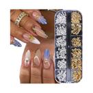 Acessórios De Decoração DIY Para Unhas Com 12 Grades De Rebites Metálicos, Tema Oceano De Verão, Com