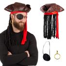 Acessórios de fantasia Chapéu Pirata Tigerdoe com Dreadlocks Brown Acessórios de fantasia Chapéu Pirata Tigerdoe com Dreadlocks Brown