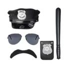 Acessórios De Fantasia De Halloween Para Policial Preto: Boné, Distintivo, Colar, Barba E Bastão - Acessórios De Fantasia De Halloween Para Policial Preto: Boné, Distintivo, Colar, Barba E Bastão -