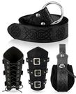 Acessórios de fantasia LEIFIDE Medieval Viking Belt Bolsa preta
