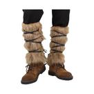 Acessórios De Fantasia Masculina: Botas Peludas Quentes Estilo Viking Medieval Para Cosplay