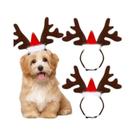 Acessórios De Natal Para Pets: Tiara Com Chifres De Rena, Chapéu De Natal E Faixas De Cabelo Para