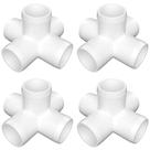Acessórios de PVC de 5 vias LetsFix para móveis de 1 polegada (pacote com 4) Acessórios de PVC de 5 vias LetsFix para móveis de 1 polegada (pacote com 4)