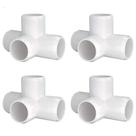 Acessórios de PVC LetsFix de 4 vias de 1-1/4 polegadas (pacote com 4) para móveis Acessórios de PVC LetsFix de 4 vias de 1-1/4 polegadas (pacote com 4) para móveis