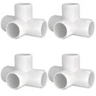 Acessórios de PVC LetsFix de 4 vias e 2 polegadas (pacote com 4) para móveis Acessórios de PVC LetsFix de 4 vias e 2 polegadas (pacote com 4) para móveis