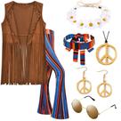 Acessórios hippie de Halloween ZeroShop, traje feminino dos anos 70