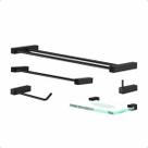 Acessórios Para Banheiro Kit 5 Peças Preto Fosco Troia