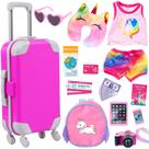 Acessórios para bonecas, mala, bagagem, conjunto de viagem para meninas de 18 polegadas