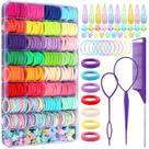 Acessórios para Cabelo auroray Conjunto com 360 Peças de Elásticos e Presilhas para Crianças Acessórios para Cabelo auroray Conjunto com 360 Peças de Elásticos e Presilhas para Crianças