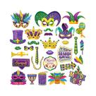 Acessórios Para Cabine De Fotos De Festa De Mardi Gras, 25 Peças, Máscara, Coroa, Chapéu, Tambor,