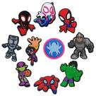 Acessórios Para Calçados Com Personagens Marvel Spider, 10PCS, Decorações Em PVC Para Clogs, Slides