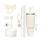 Acessórios Para Copo Stanley 40oz: Kit 9 Peças Com Tampa De Silicone, Protetor De Canudo E Corrente
