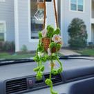 Acessórios para pendurar espelhos de carro GZPCXMZ Crochet Orchid White