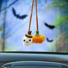 Acessórios para pendurar espelhos de carro MHRYEZ Halloween Pumpkin & Ghost