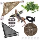 Acessórios para tanques Hamiledyi Bearded Dragon com rede e videiras