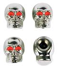 Acessórios personalizados: conjunto de 4 tampas de válvula de caveira cromadas