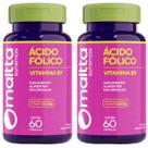 Ácido Fólico B9 60cps 250mg 1 ao dia Maltta Kit 2 Frascos