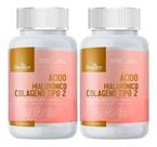 Acido Hialuronico Colágeno Tipo 2 pele 200 cápsulas 2 frascos de 100 cápsulas 500 mg colageno