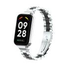 Aço inoxidável Correias para Xiaomi Mi Band 8, pulseira sólida de três contas, ativo Aço inoxidável Correias para Xiaomi Mi Band 8, pulseira sólida de três contas, ativo