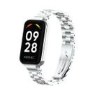 Aço inoxidável Correias para Xiaomi Mi Band 8, pulseira sólida de três contas, ativo Aço inoxidável Correias para Xiaomi Mi Band 8, pulseira sólida de três contas, ativo