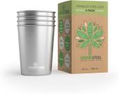 Aço inoxidável Cup Greens Steel 300 ml (pacote com 4) empilhável Aço inoxidável Cup Greens Steel 300 ml (pacote com 4) empilhável