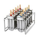 Aço inoxidável Ice Lolly Mold com picolé titular, Ice Cream Maker caseiro, Rack Aço inoxidável Ice Lolly Mold com picolé titular, Ice Cream Maker caseiro, Rack