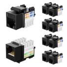 Acoplador Ethernet iwillink Cat6 10 Gbps 90 graus preto, pacote com 10 Acoplador Ethernet iwillink Cat6 10 Gbps 90 graus preto, pacote com 10