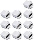 Acoplador HDMI Keystone fêmea para fêmea Snap-in, pacote com 10 unidades, branco