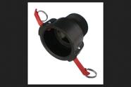 Acoplador PACER em polipropileno feminino com 5 cm de diâmetro. Preto