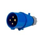 Acoplador Plugue Industrial 3P+T 16a Rohdina 9h IP44 Azul