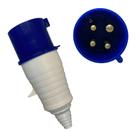 Acoplador Plugue Industrial 3P+T 32a Decorlux 9h IP44 Azul Acoplador Plugue Industrial 3P+T 32a Decorlux 9h IP44 Azul