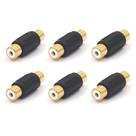Acoplador RCA de fêmea para fêmea, pacote com 6 unidades, banhado a ouro, VCE Acoplador RCA de fêmea para fêmea, pacote com 6 unidades, banhado a ouro, VCE