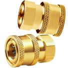 Acopladores para lavadora de alta pressão CLIO 1/4" em latão, 5000 PSI, 2 unidades