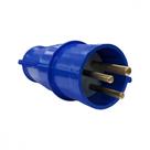 Acoplamento Industrial Macho Steck Newkon 2 Polos+Terra 200V. A 250V. 32A. Azul N3276