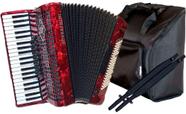 Acordeon 41 teclas e 120 baixos vermelho com bag yw827 todeschini