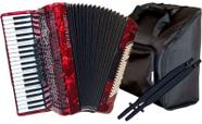 Acordeon 41 teclas e 120 baixos vermelho com bag yw827 todeschini