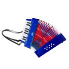 Acordeon infantil 17 teclas 8 baixos cor azul custom kids ckac 17 - bl