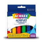 Acripuff Tinta para tecido expansível Acrilex - Caixa com 6 potes de 20ml - ref. 04806