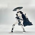 Action Figure Chivalrous Person T13 2024 com chapéu, capa e suporte