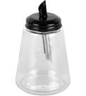 Açucareiro 250ml 14cm em Vidro Com Canudo Metal Preto