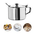 Açucareiro Com Colher Aço Inox de Mesa Compacto Mini Açucareiro
