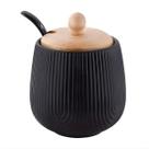 Açucareiro com Colher Oásis 360ml Preto Moderno