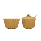 Açucareiro Com Colher Tampa Tigela Cumbuquinha 400ml Rattan