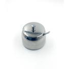 Açucareiro De Aço Inoxidavél Com Tampa E Colher De Chá 7,5Cm Açucareiro De Aço Inoxidavél Com Tampa E Colher De Chá 7,5Cm