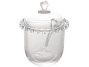 Acucareiro de Cristal com Colher 9,5x12 cm Coracao