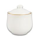 Açucareiro de Porcelana 300ml Com Borda Dourada Royal Porta Açucar Hauskraft Açucareiro de Porcelana 300ml Com Borda Dourada Royal Porta Açucar Hauskraft
