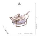 Açucareiro De Vidro Com Colher e Suporte Wolff Aço Inox