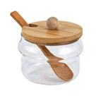 Açucareiro de vidro tampa e colher bambu 250ml mimo style Açucareiro de vidro tampa e colher bambu 250ml mimo style